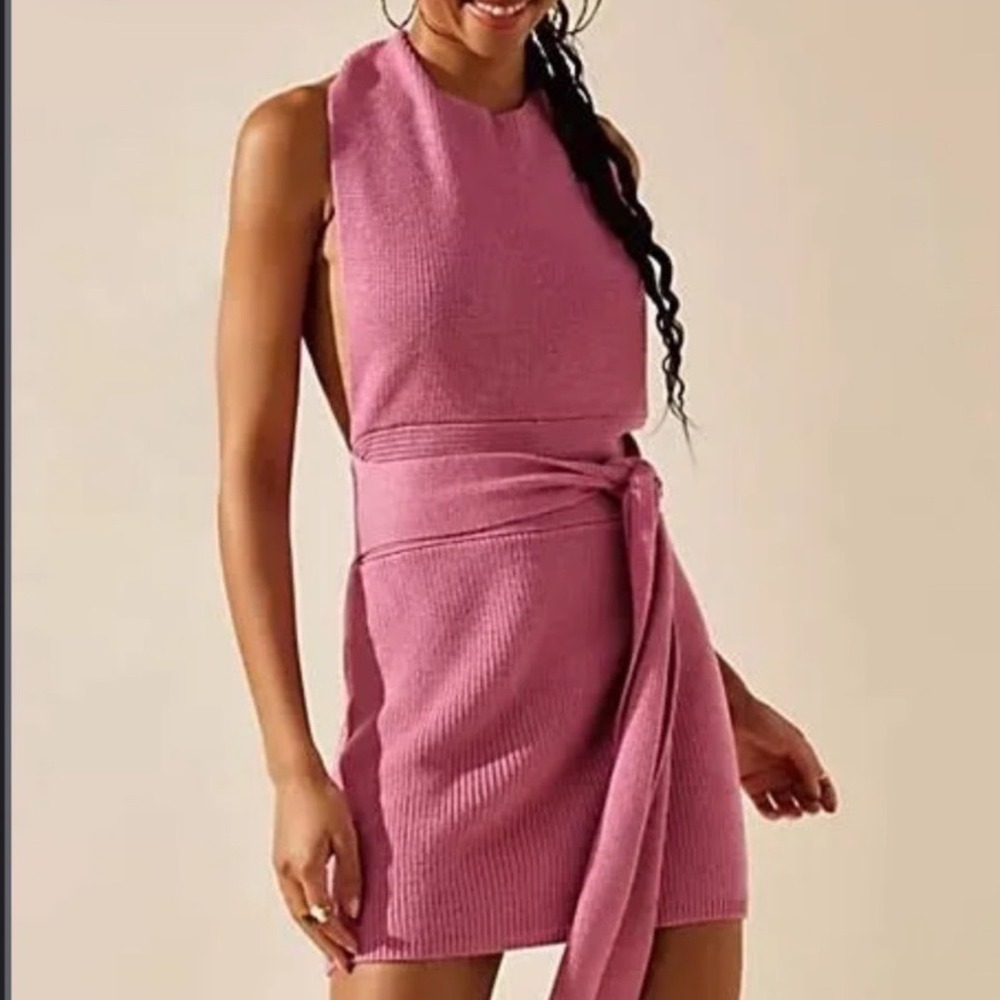 FREE PEOPLE BEACH‎ Pink Convertible Knot Dress Mini Size Small